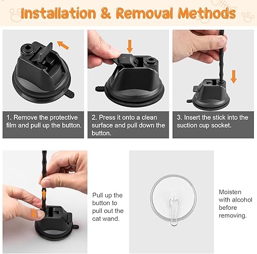 Miniatura 7 de Depets Juguete de varita para gatos, 15 piezas interactivas de plumas de gato para jugar y hacer ejercicio en interiores, 2 modos de juego, varita