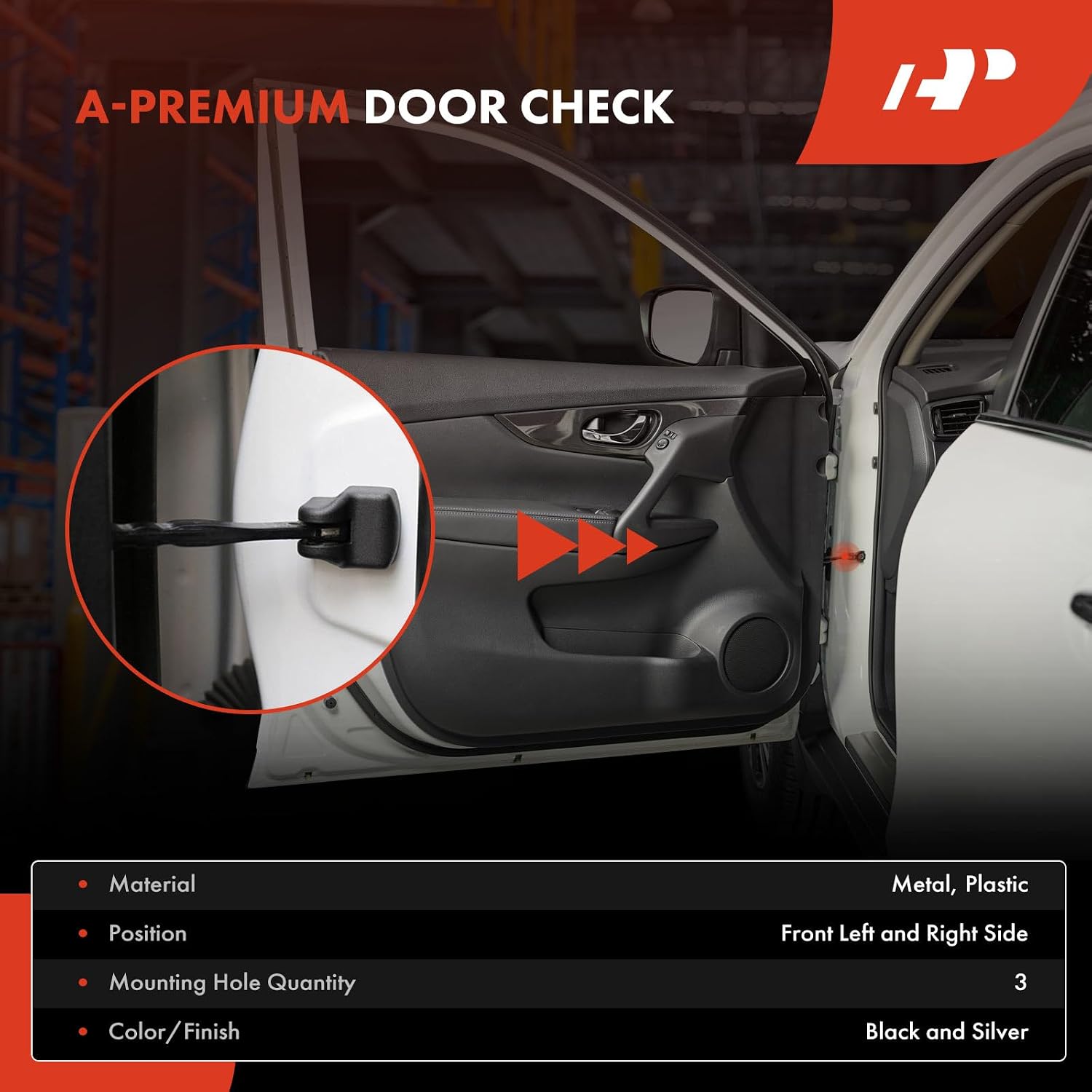 A-Premium 2-Pack Front Left and Right Door Check Compatible with Honda Pilot 2016-2024, Ridgeline 2017-2023, Passport 2019-2023