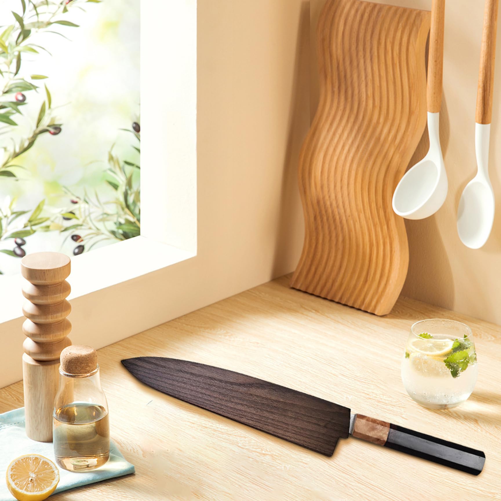Funda para Cuchillo de Madera de 11, 8 Pulgadas, Protector de Hoja para Cuchillos de Chef y Gyuto, Cubiertas