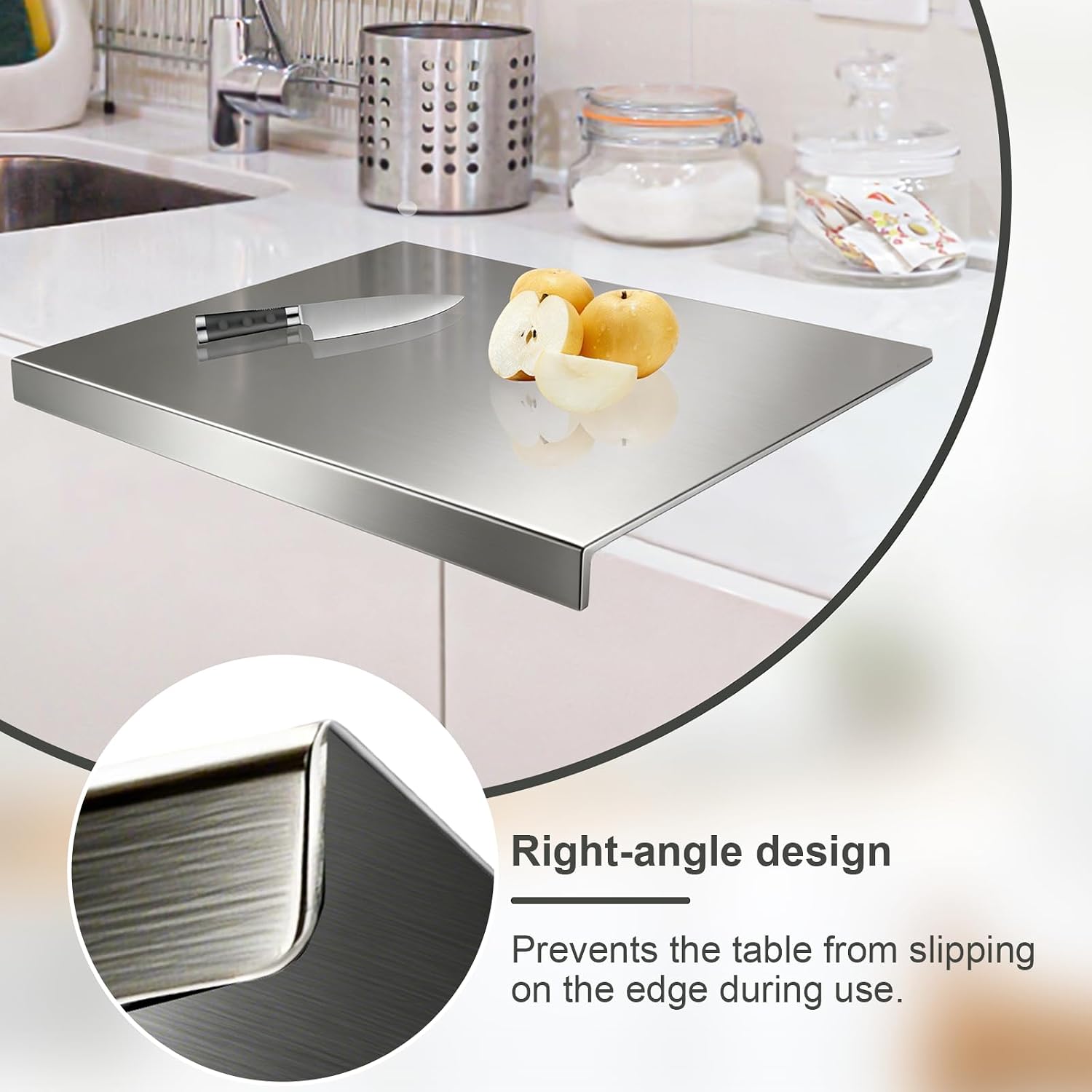 Extra-Large 15.7 x 11.8 Inch Stainless Steel Cutting Board - Versatile Kitchen Essential for Meat, Fruits, Vegetables, Bread, and Baking