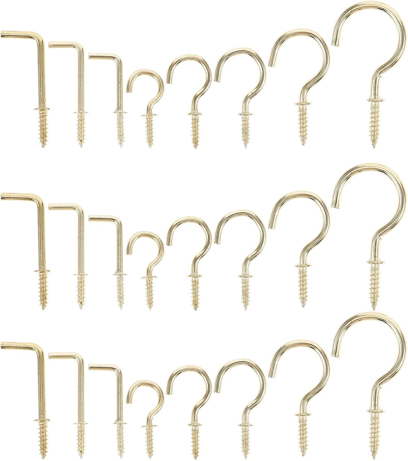 225pcs Small Metal Screw-in Hooks Coffee Cup Hooks for Ornaments Suitable for Indoor Wall Storage and Decoration