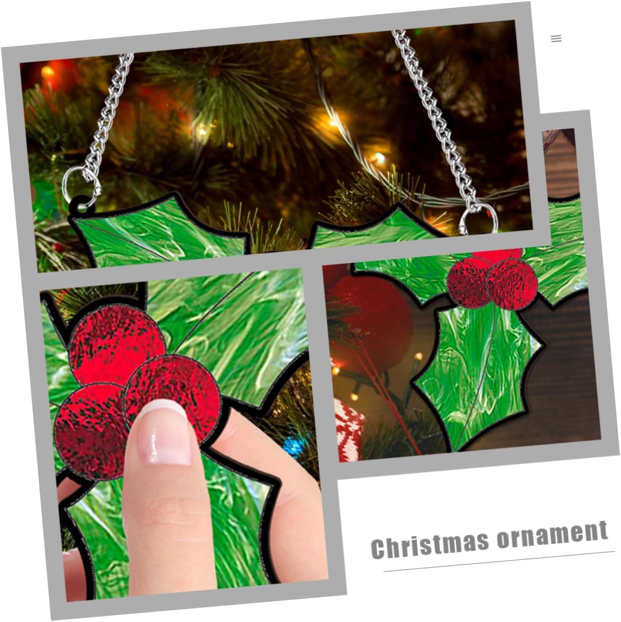 Green Acrylic Christmas Pendant Hanging Ornament for Window Door Decor