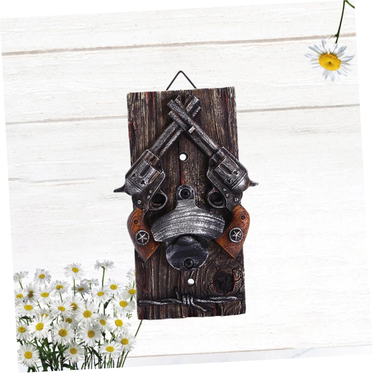 SECFOU Creative Beer Bottle Opener Hanging Wall Mount Resin Deer Antler Design Retro Bar Beer Opener for Home and Pub Use