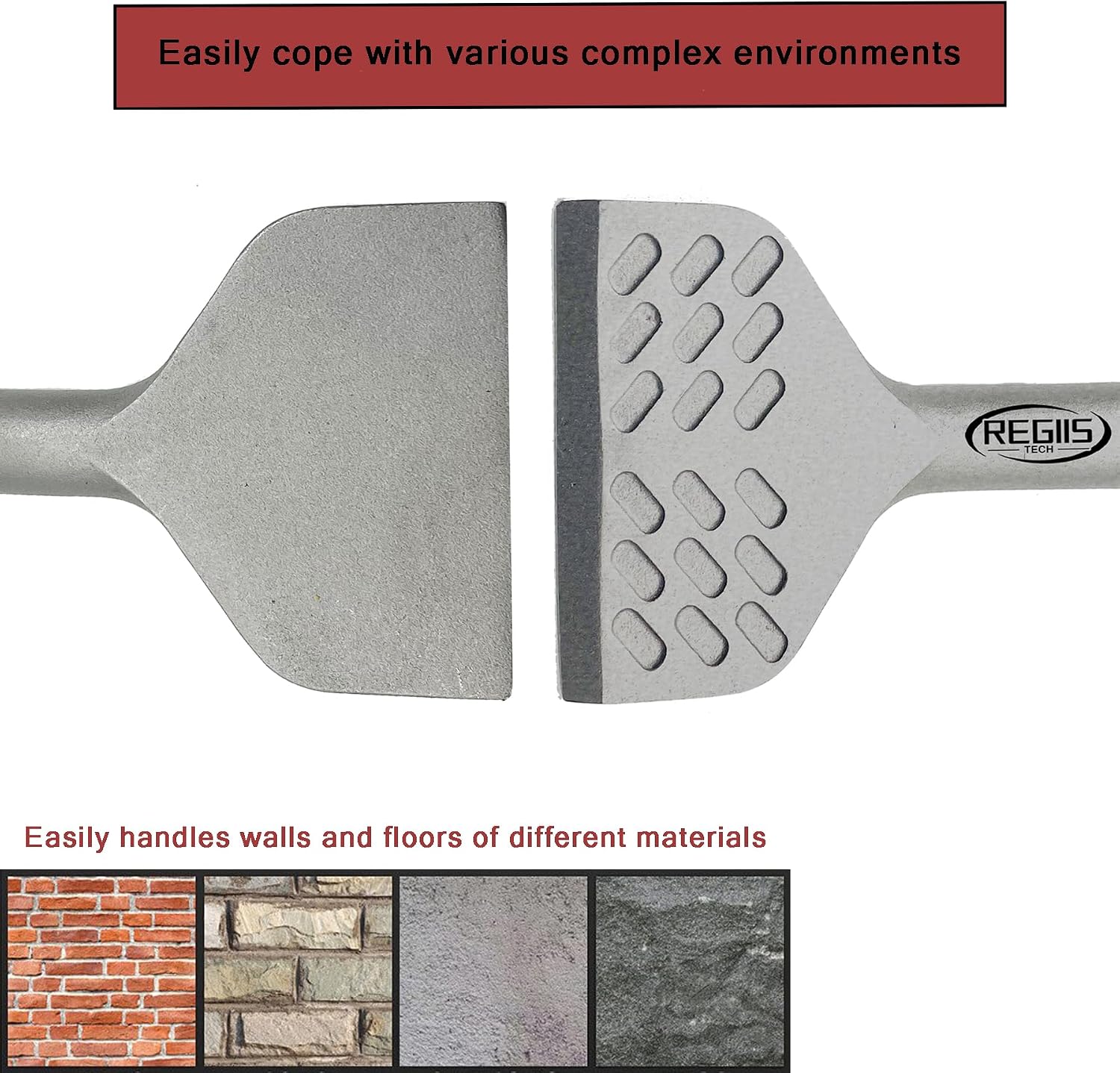 SDS Plus Floor Scraper 3 in. x 6.5 in. Wide Angled Flooring Adhesives Remover, Cranked Thinset Removal Tool Chisel Bit for Rotary Hammer Drill