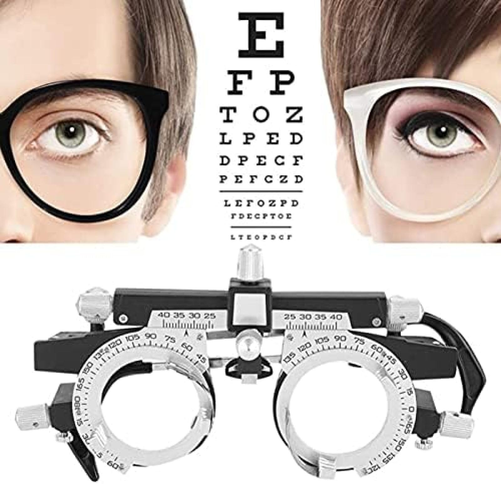 Óptica De Optometría Lente De Prueba Montura De Prueba Totalmente Ajustable Montura Óptica Óptica De Optometría Ocular para Examen De La Vista En Tiendas De Anteojos, Escuelas Y Empresas,Construct
