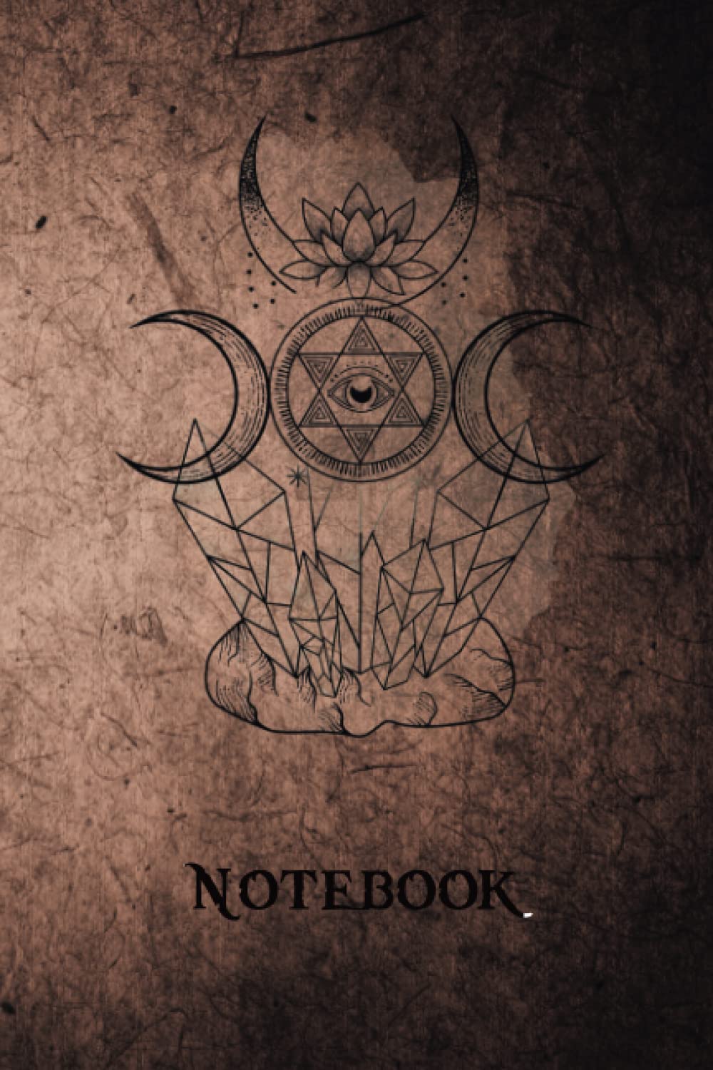 Notebook: Dark Academia Aesthetic Moon Crystal Notebook | A5 6x9" | 120 Pages