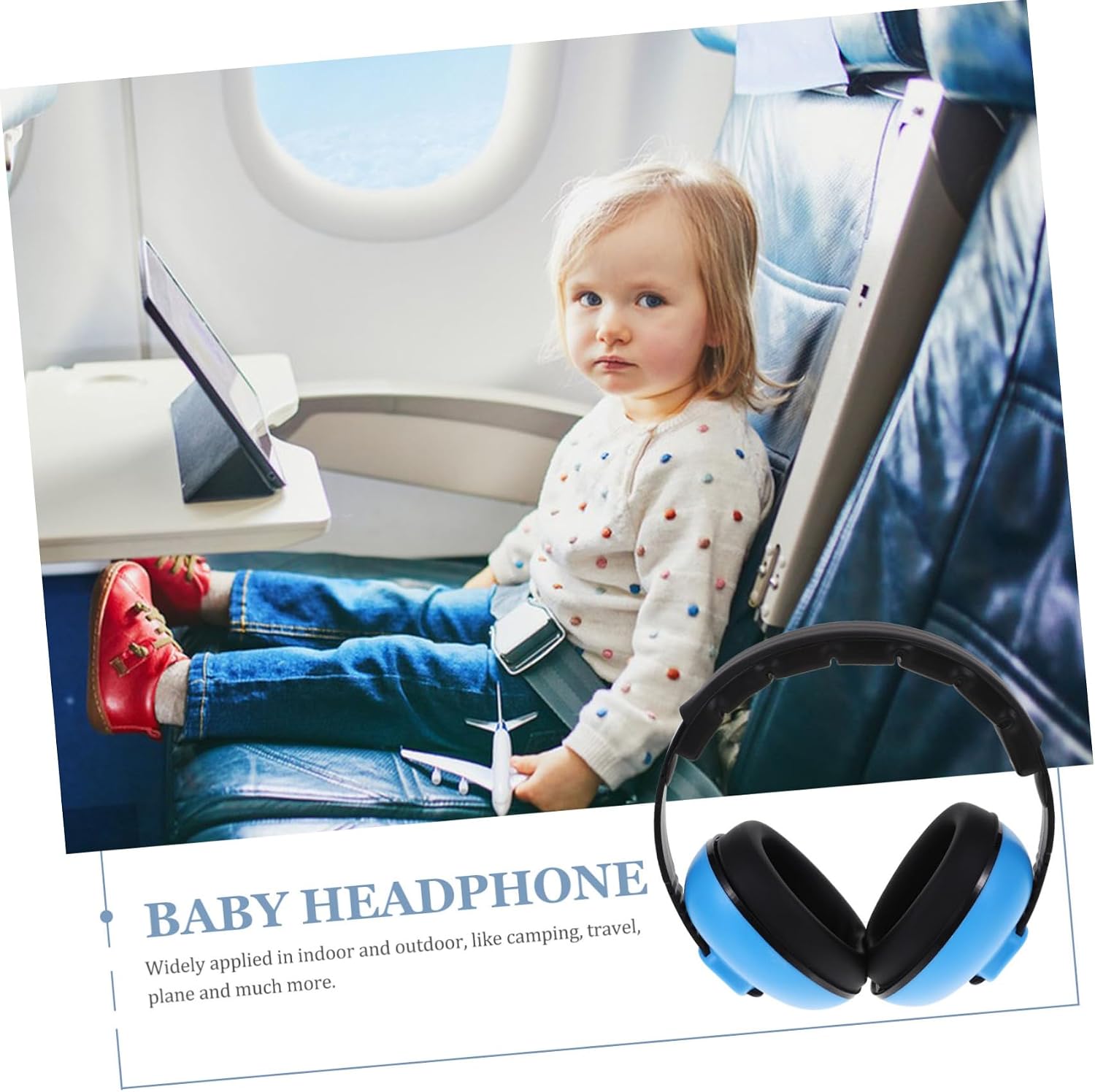 Healifty Noise Cancelling Ear Muffs for for Noise Reduction Comfortable Blue Ear Protection for Boy Girl
