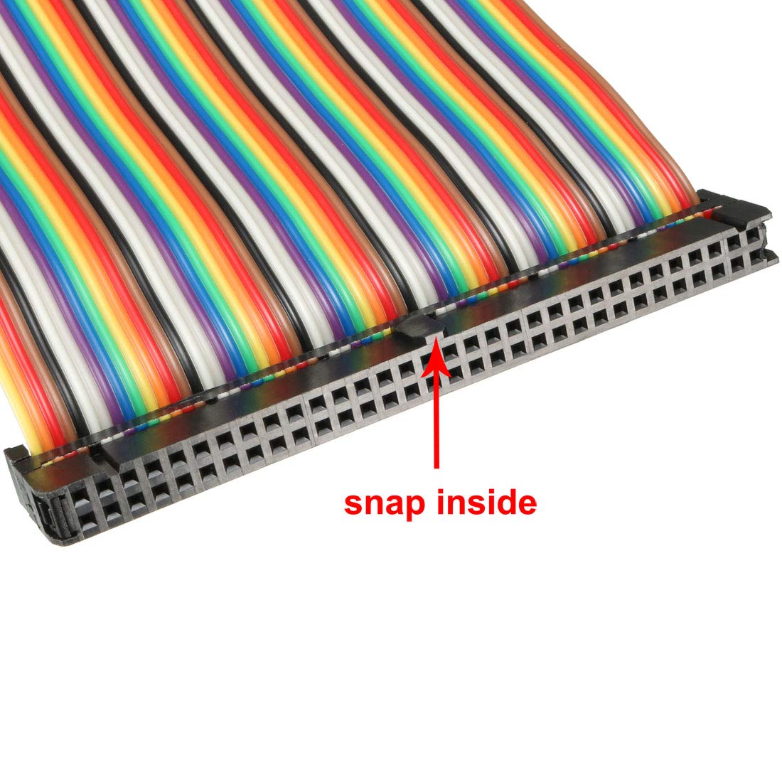 uxcell IDC Rainbow Wire Flat Ribbon Cable 64 Pins 118cm Length 2.54mm Pitch Type-B
