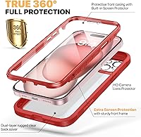 Vista 244 de Diaclara - Funda diseñada para iPhone 15 Plus de 6.7 pulgadas, transparente, cuerpo completo, con protector de pantalla, resistente de protección