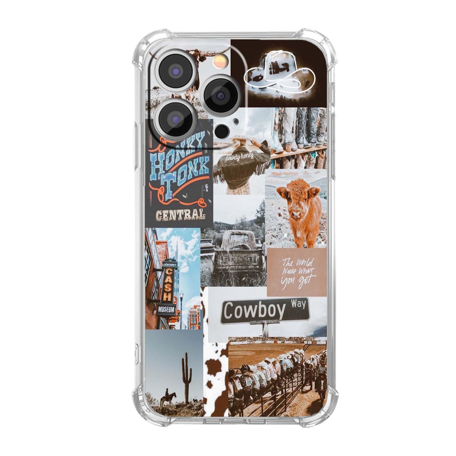 malegaon Cowboy Cowgirl Case for iPhone 13 Pro Max, Western Natural Scenery, Soft TPU Bumper Case