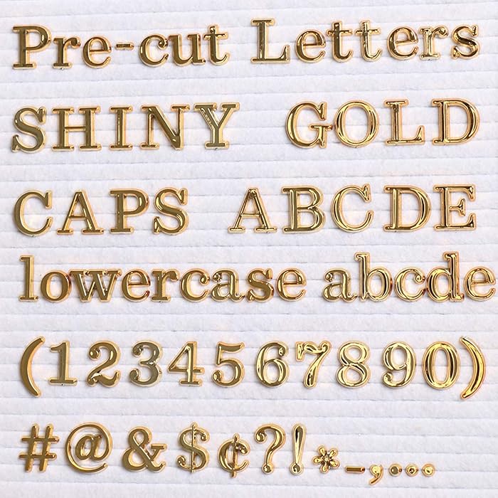 Buy 300 Extra Gold Letters for Changeable Felt Letter Board Letters