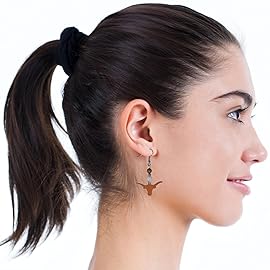 NCAA Siskiyou Sports Womens Texas Longhorns Fan Bead Dangle Earrings One Size Team Color,black