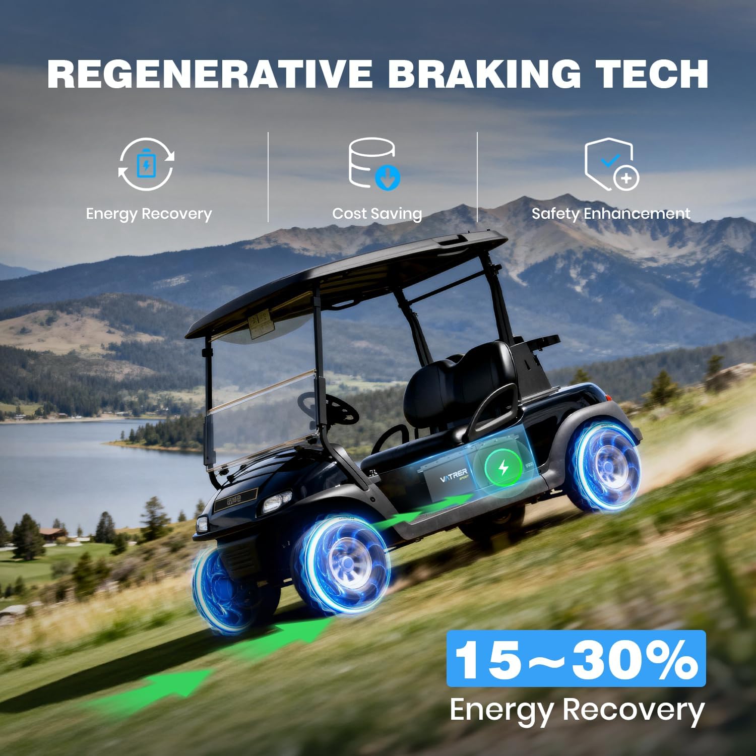 48 Volt Lithium Battery for Golf Cart, Upgraded 300A BMS, 600A Peak, Parallel Ready, 6000+ Cycles, Max 15.36kW Power Output, 3C Discharge, LCD Display & App, Perfect for UTV, Golf Carts