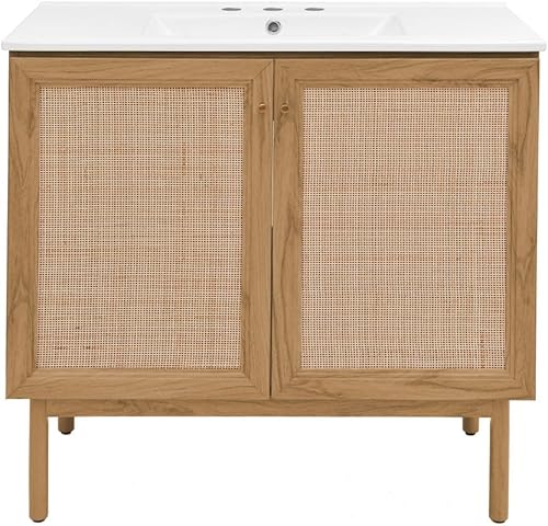 Vista 175 de Swiss Madison Classe - Lavabo de baño de roble de 24 pulgadas incluido