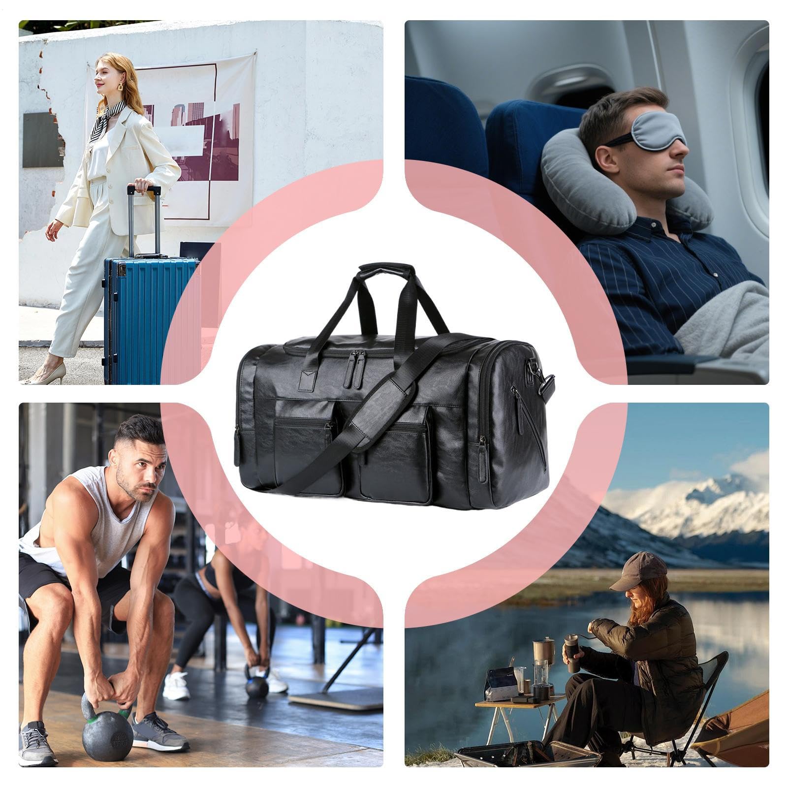 Borse Da Viaggio Duffle Per Uomini Tote Vintage Grande Con Cinturino | Borsa Per La Palestra, Da Viaggio, Per La Notte E Tote Per Papà E Fidanzato, Trasferte, Notte, Weekend, Business,