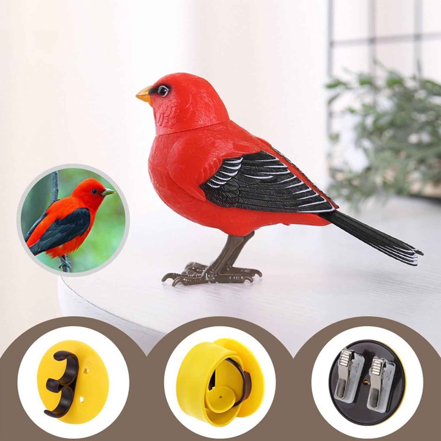 Artificial Faux Birds | Colorful Bird Toy with Sound Simulation | Electric Singing and Chirping Bird Toy | Realistic Feathers Birds for Crafts & Decoration Tree Yard Patio Home Decor