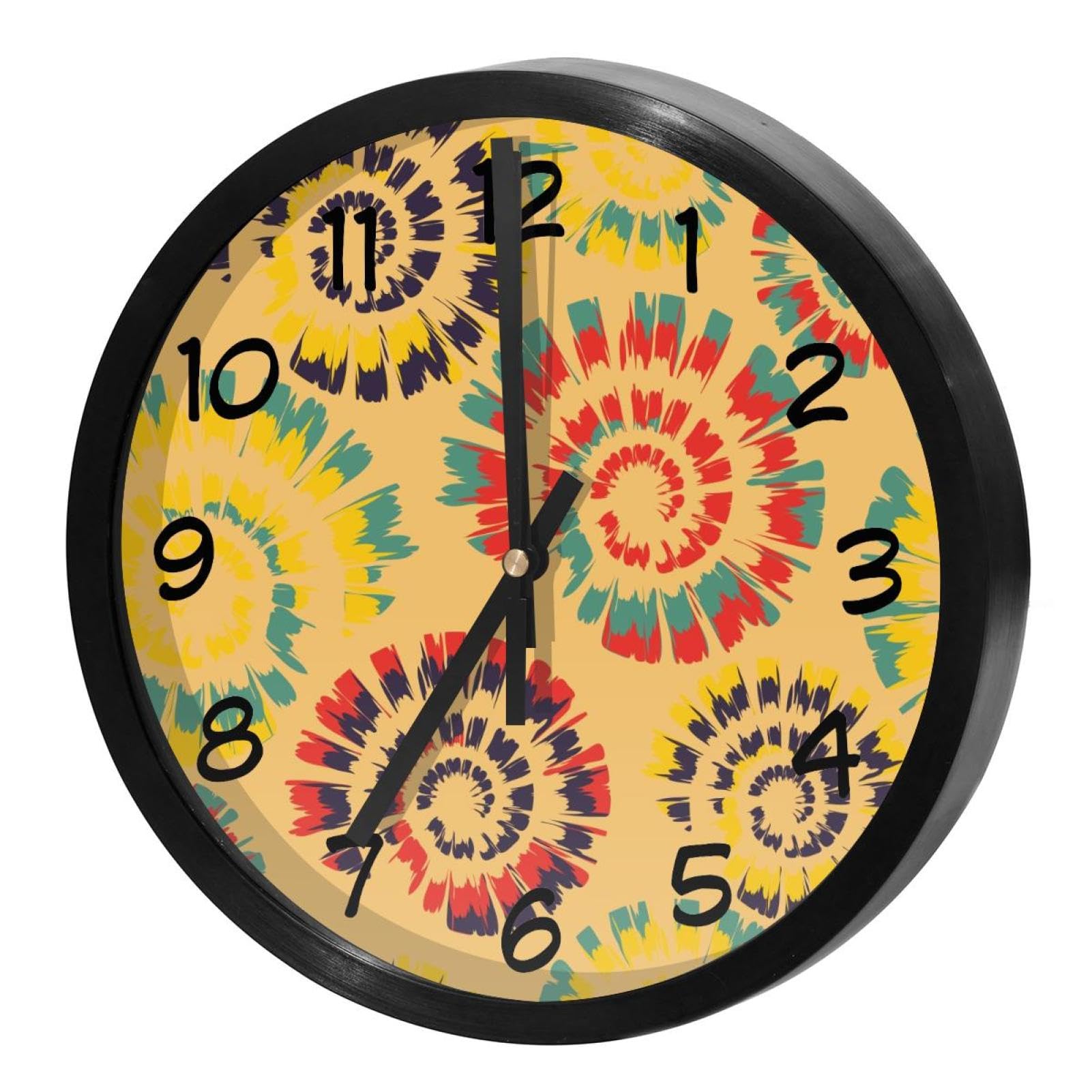 Horloge murale silencieuse à quartz sans tic-tac ronde et moderne fonctionnant sur piles