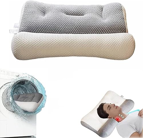 Almohada súper ergonómica, almohada ortopédica de contorno ergonómico ajustable, almohada para dolor de cuello y hombros, almohada cervical para