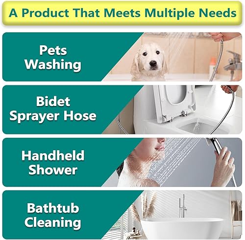 Miniatura 6 de TRIPHIL Mangueras de ducha sin torceduras, extensión de manguera de ducha de 71 pulgadas extra larga para cabezal de ducha de mano, reemplazo de