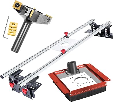 SpeTool Router Sled for Flattening Slabs, 48 inches 3-Axis Precision Height Adjustment System Router Sled with Dust Collection Shroud and 4 Wings Coated Carbide Insert CNC Spoilboard Surfacing bit