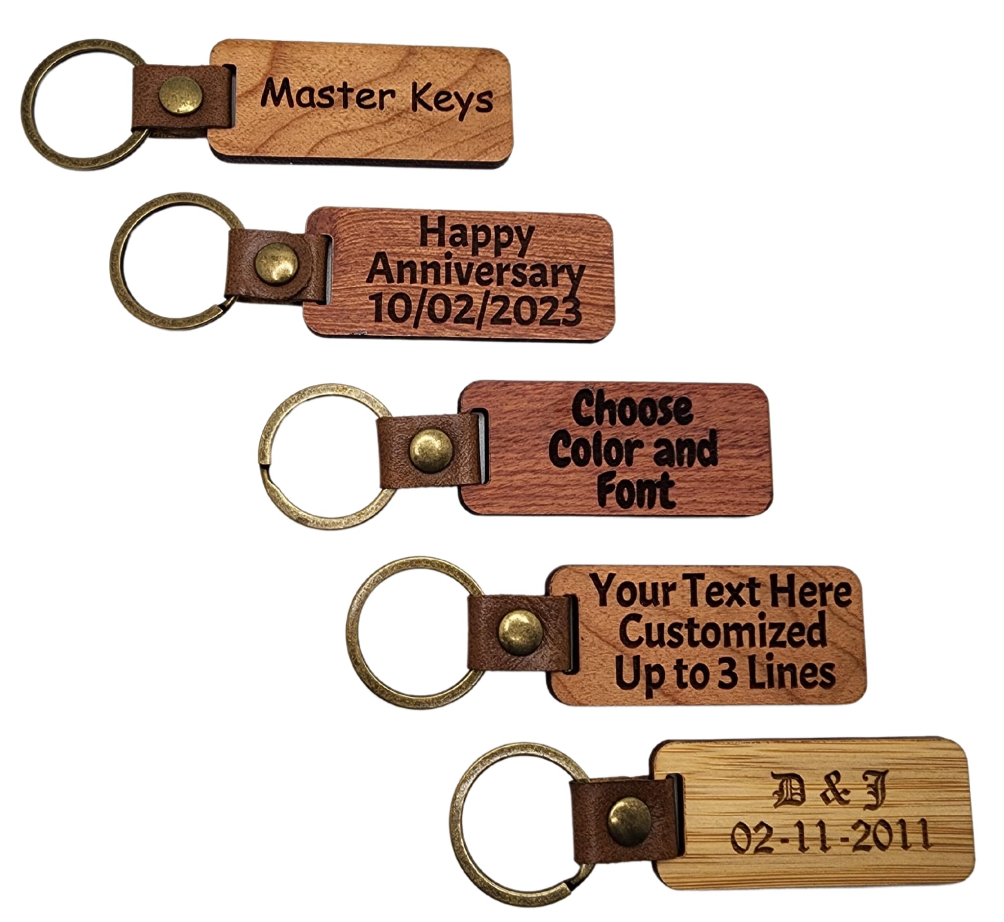 Custom Engraved Wooden Keychain, Personalized Wood Keychain, Custom Name and/or Text Keyring, Customized Gift, Key Tag, Bag Tag, Stocking Stuffer,