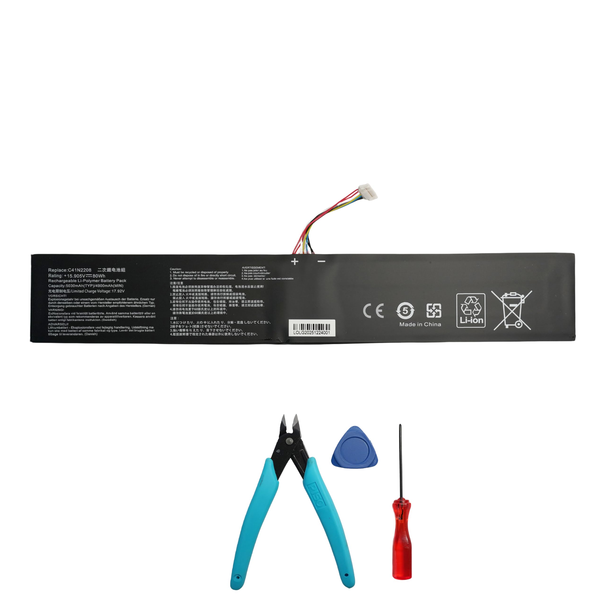 JIMACRO Batteria C41N2208 Compatibile con Asus ROG Ally (2023) RC71L NR2301L Console di Gioco Portatile 67WH 4315mAh 15.48V