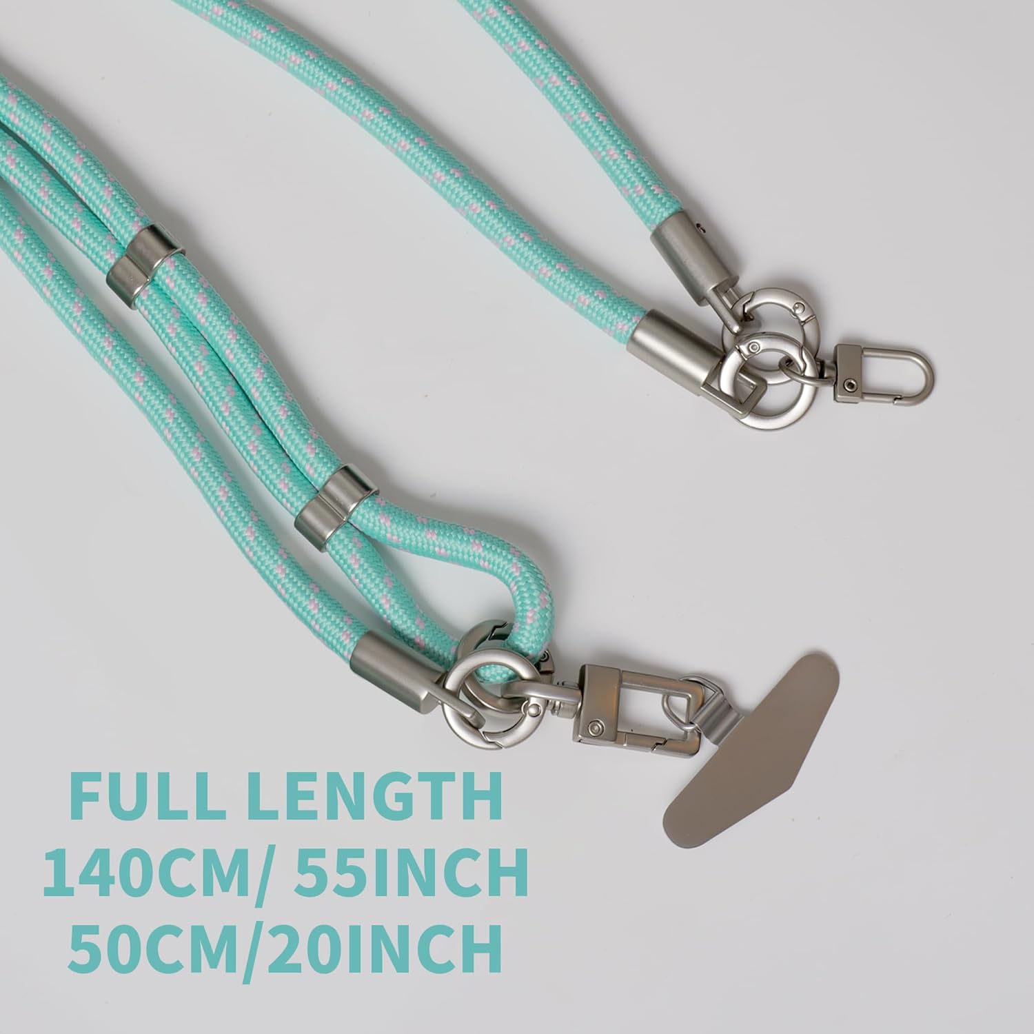 4-IN-1 Phone Lanyard Crossbody and Wrist Strap Kit with 2 Pack Tabs, Adjustable Phone Neck Lanyard, Anti-Theft Phone Wristlet Strap for iPhone and Most Cell Phones, Green
