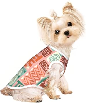 Exotic Tiki Pattern for Dog Shirts Elastic Soft Dog T-Shirts Breathable Pet Clothes Pet Apparel Tee Shirt for Puppy Kitty Cats Small Medium Dogs