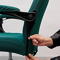 Vista 5 de Melaluxe Funda para silla de oficina con fundas para reposabrazos, funda elástica universal para silla de escritorio, fundas para silla