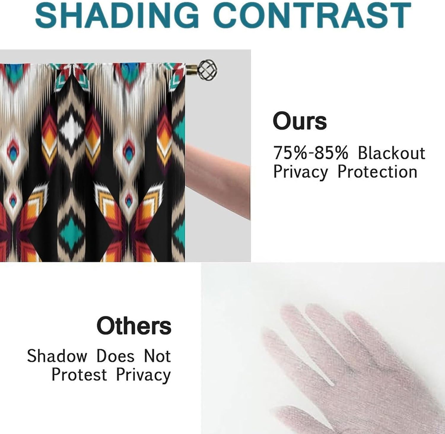 Aztec Native American Curtains for Bedroom Living Room, 82 Inch Southwestern Tribal Boho Western Curtain Panels, Blackout Rustic Curtains for Windows, 2 Panels W42xL45 inches - Image 7