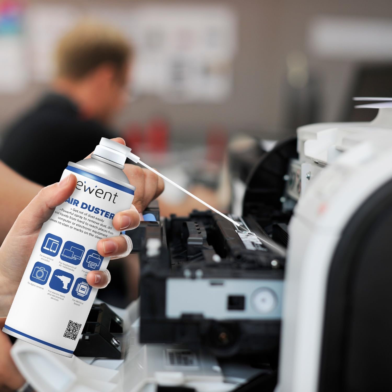 Ewent Spray aria compressa 400 ml con cannuccia lunga per pulizia tastiere computer