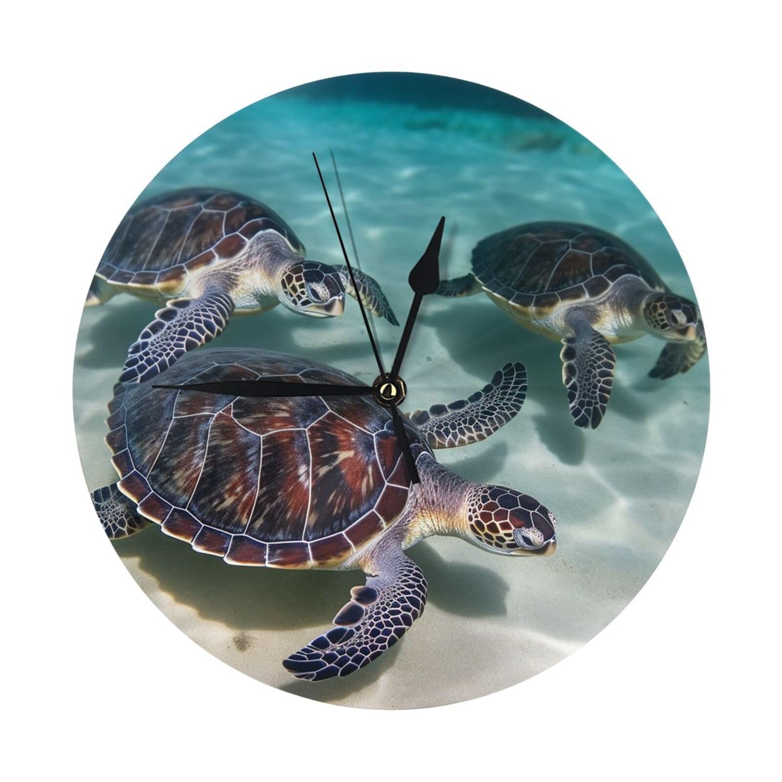 Horloge murale tortue de mer moderne à piles pour remplacer votre vieille horloge bruyante