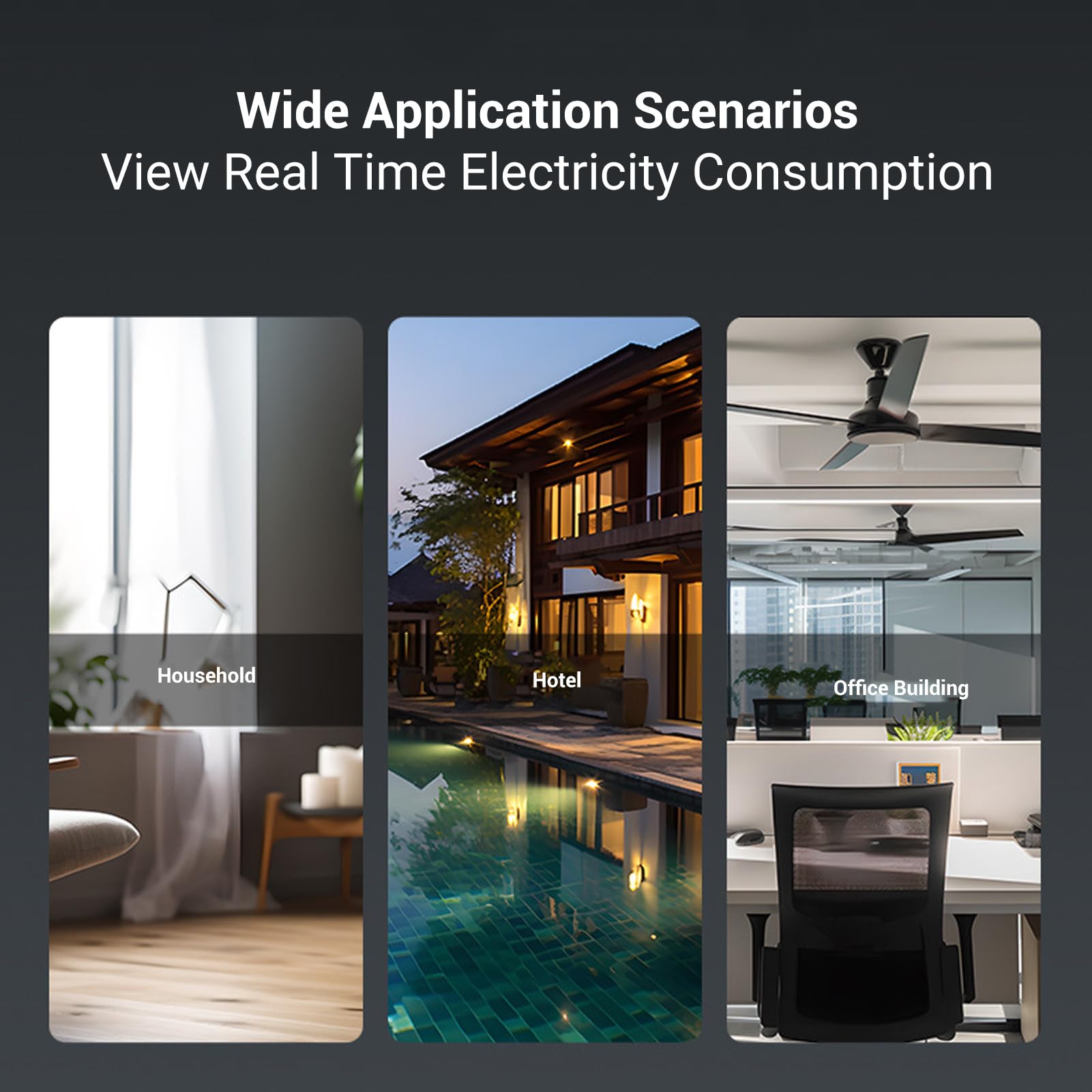 Jenngaoo Digitaler Stromzähler mit wasserdichtem Anschluss, WiFi-Leistungsschalter, tragbarer KWH-Messgerät, Energieverbrauchsüberwachung mit APP-Sprach-LAN-Steuerungsplanung, für