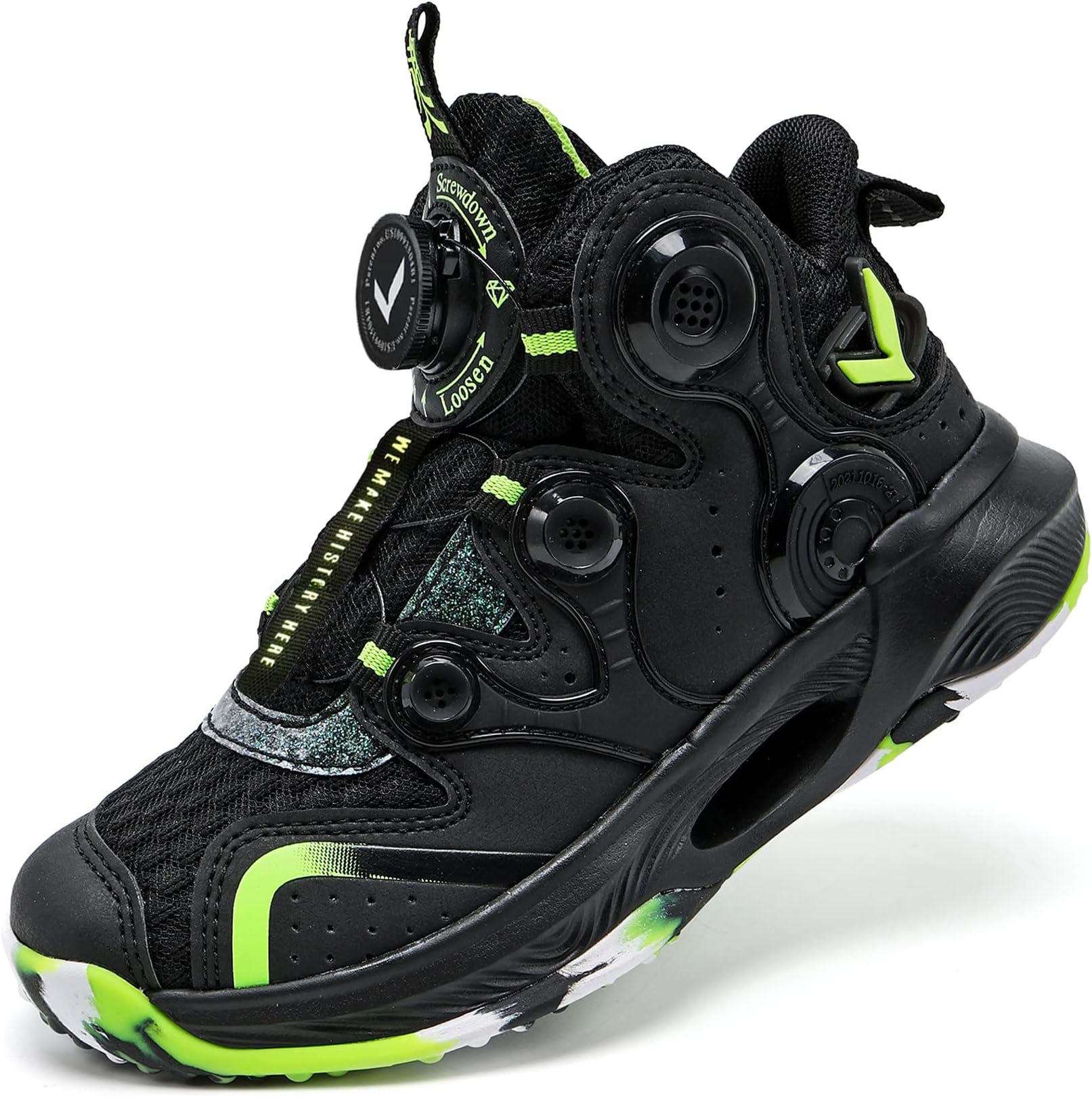 VITUOFLY Kids Basketball Shoes Boys Air Cushion Sneakers Girls Mid Top School Hoops Shoes Non-Slip Outdoor Sports Running Gym Comfortable Durable Little Kid/Big Kid