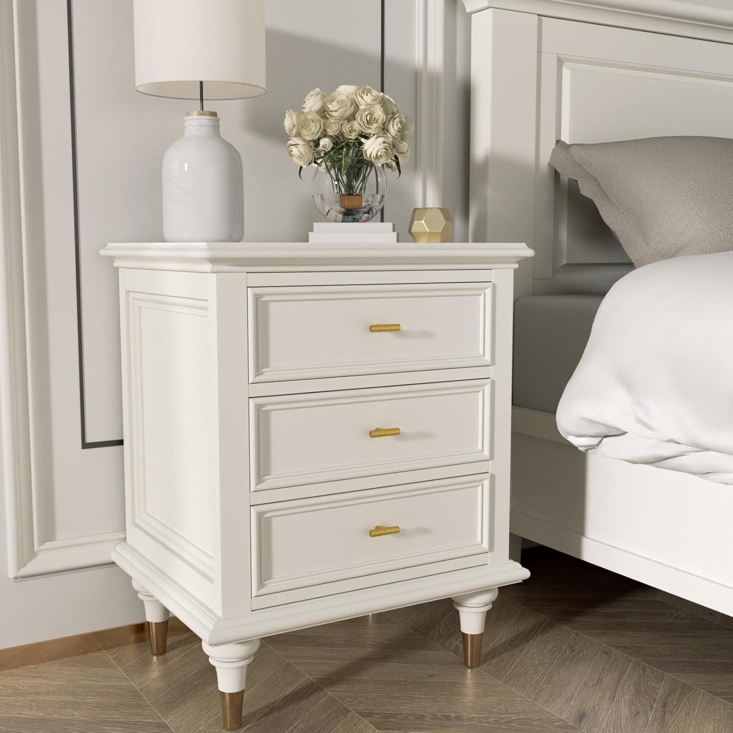 LONTAN 35 Pack Gold Cabinet Knobs and Pulls - Brushed Gold Dresser Drawer Knobs - Brushed Brass for Bathroom Cabinet Door Hardware, Stainless Steel