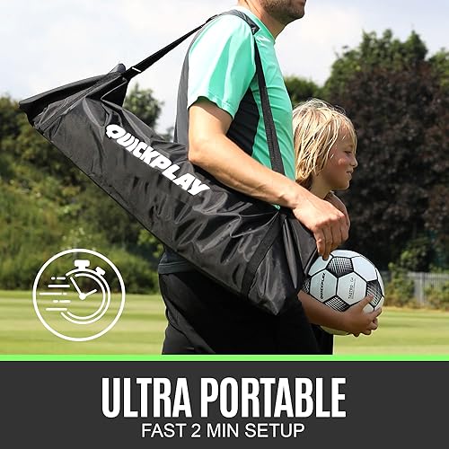 Miniatura 7 de QUICKPLAY Kickster - Gama de portería de fútbol ultra portátil, configuración rápida y fácil, incluye red de fútbol y bolsa de transporte,