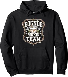Eggnog Drinking Team, Christmas Drink Pullover Hoodie