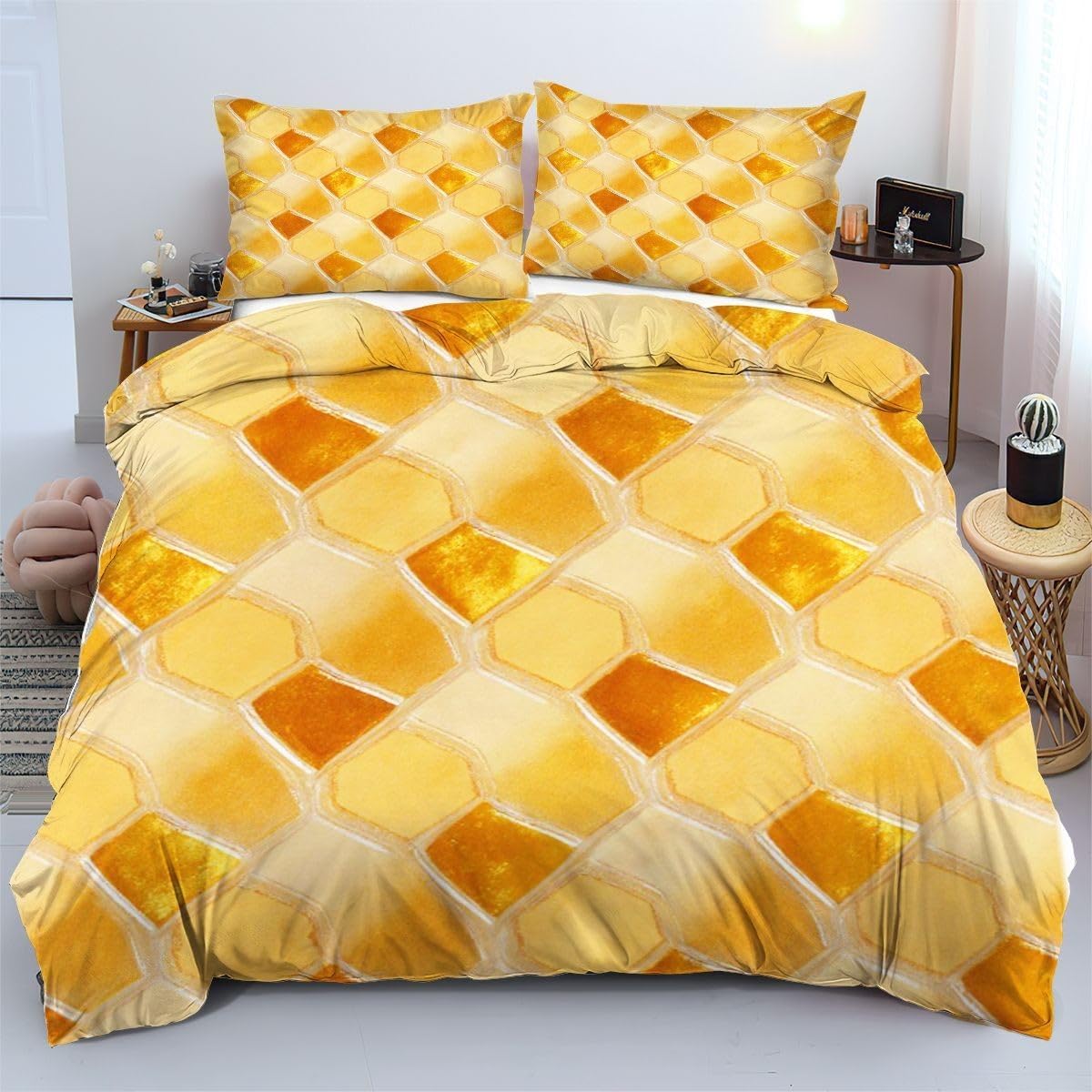 Linge de lit 220x240 cm Pierres Jaunes pour literie confortable