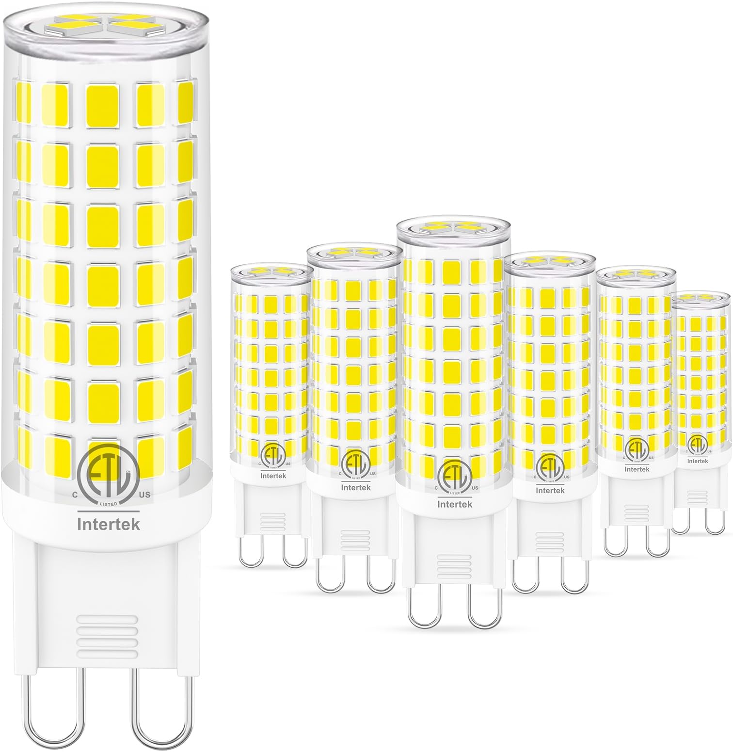 G9 Led Light Bulb,6W Chandelier Light Bulbs (60W Halogen Equivalent),88PCS LED,6000K Daylight White,Non-dimmable,G9 Bi Pin Base,360 Degrees Beam Angle,600LM,Pack of 6