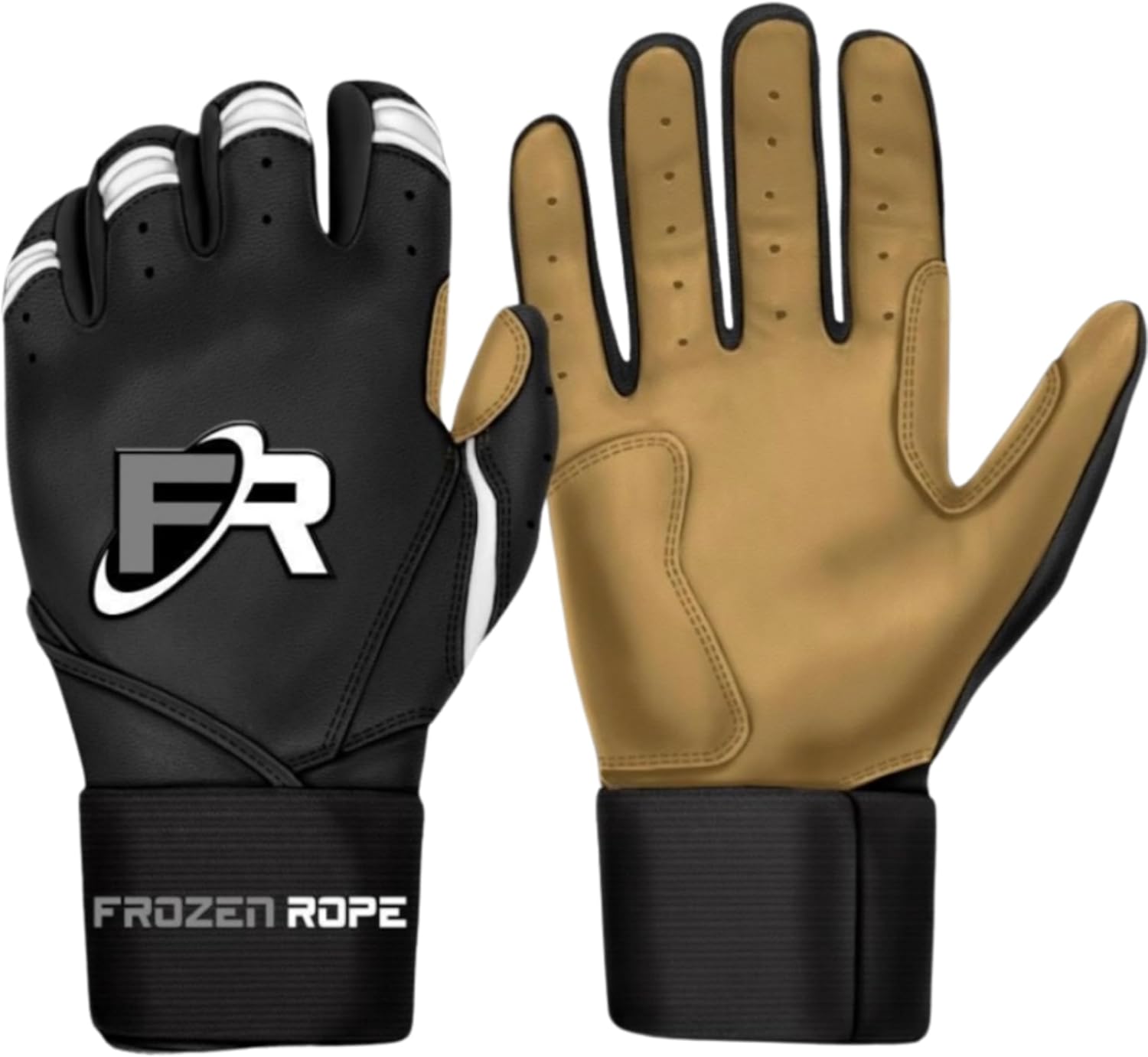 F3 Frozen Rope Batting Gloves - Premium Leather (0.9mm) Long Cuff Batting Gloves - Pro-Grade Baseball and Softball Gloves - Men, Women, and Youth Sizes