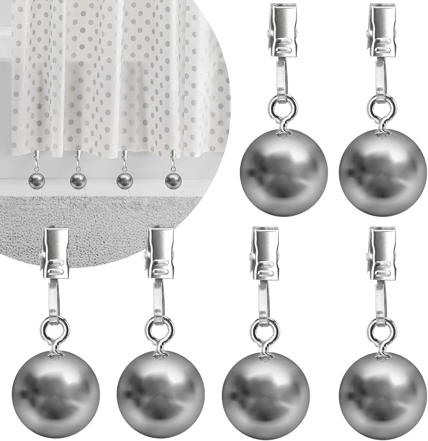 10 Pack Shower Curtain Weights, Prevent Curtain Liner from Blowing Around, Stainless Steel Shower Liner Weights Clip Down Curtain, Garden Flags Tablecloth