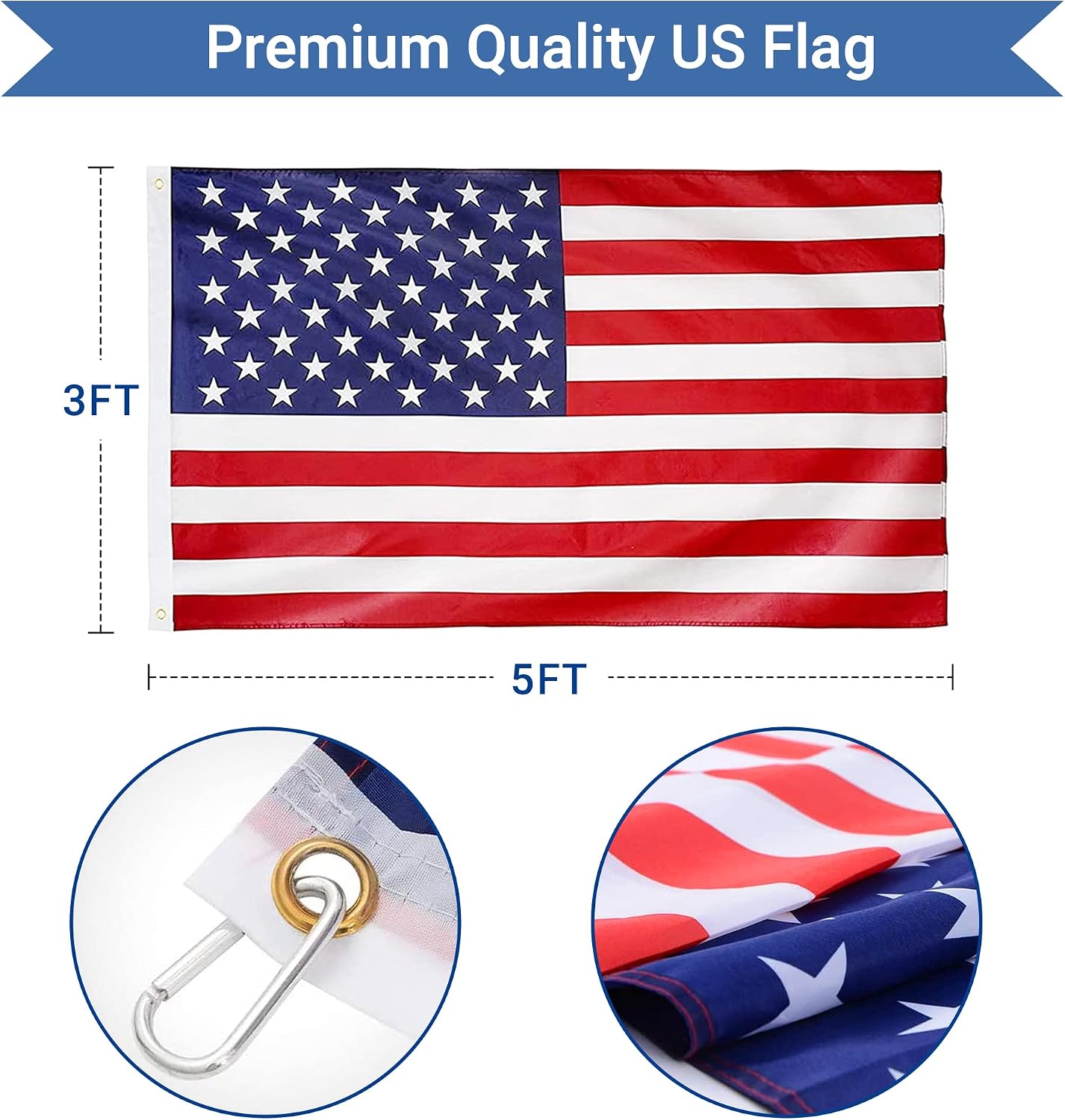 Gientan 30FT Telescopic Flag Pole, Extra Thick Heavy Duty Aluminum Flagpole Kit with 3x5 US Flag and Golden Ball Finial, Outdoor In Ground Telescoping Flagpole for Commercial Residential Yard, Silver