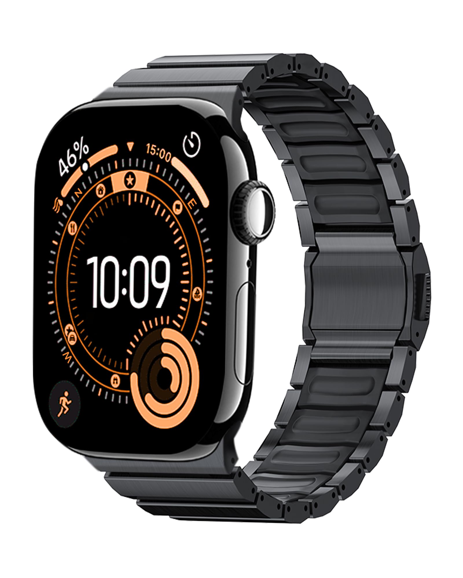 KU XIU Correa de titanio compatible con Apple Watch Ultra 2, 49 mm, 46 mm, 45 mm, 44 mm, 42 mm, correa de repuesto de metal de titanio para iWatch Ultra S10 SE S9 8 7 6 5 4 3 2 1