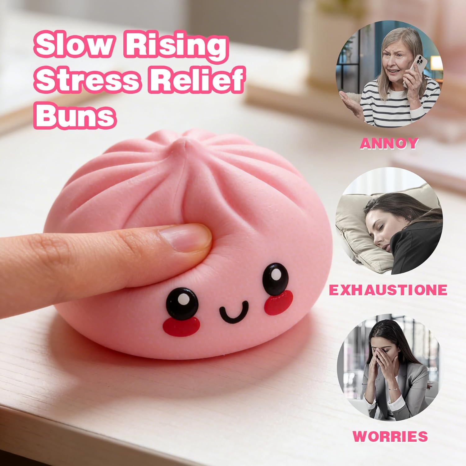 Dumpling Squishies, Dumpling Squishy Mystery Box, Colorful Sensory Squeeze Toys Stress Relief Ball, Bao Bun Fidget Toys Adults & Teens, Soft Handheld Relaxation Toy for Holiday & Birthday Gifts