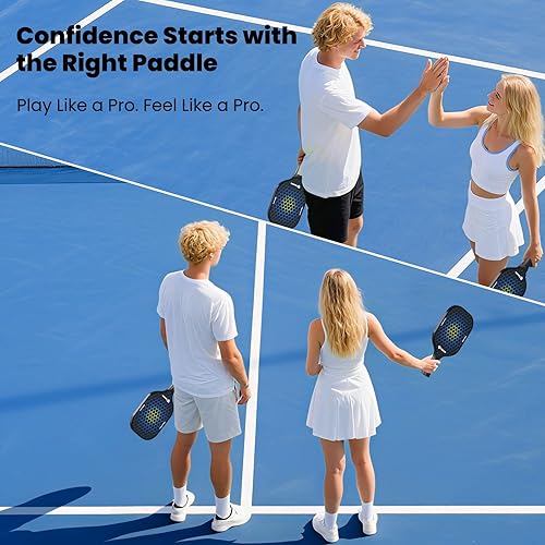 Miniatura 7 de Toovem Max T3 Carbon Fiber Pickleball Paddles Set of 2  Lightweight T300 Pickleball Paddle Carbon Fiber Racket, 2 Pickle Ball Paddles Gifts with Bag