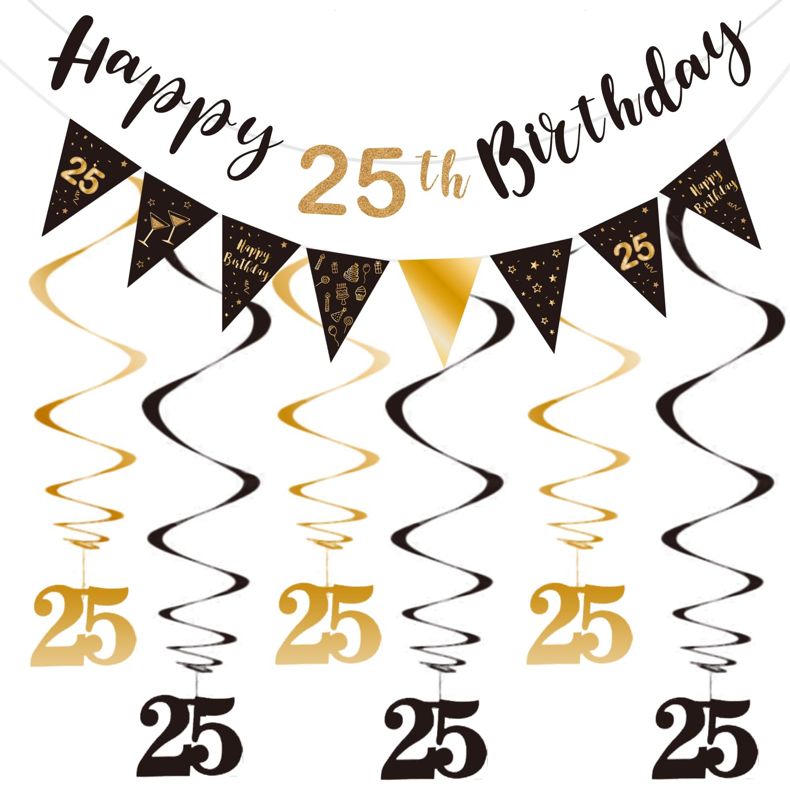 BRT Bearingshui 13th Birthday Party Banner Kit - Includes Happy Birthday Banner, Triangle Banners & 6 Hanging Swirls - View #10