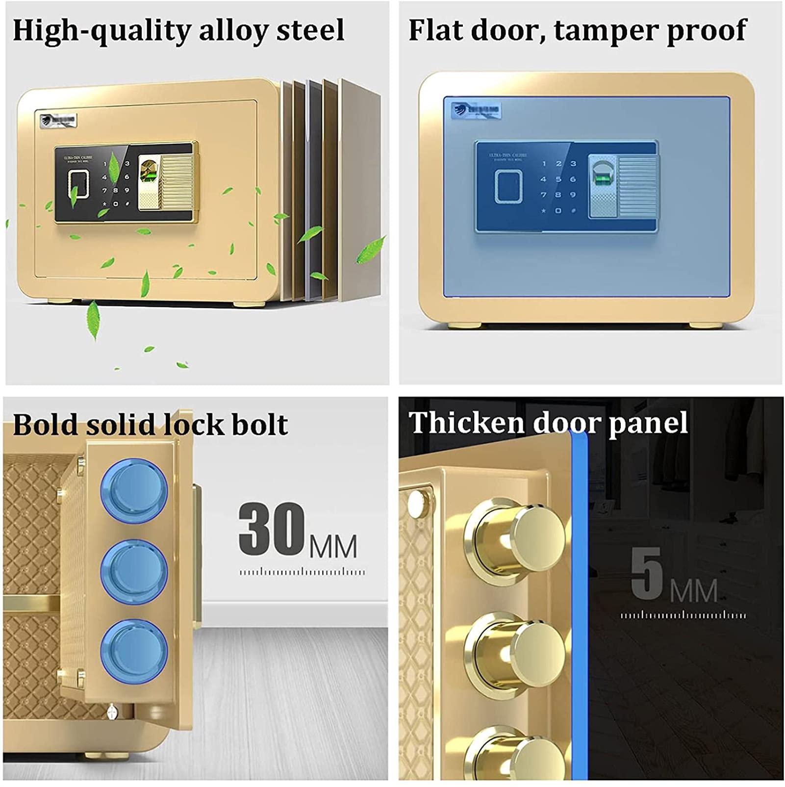 CLSDRZC Ignifuge, étanche, sécurité, Ignifuge, Empreinte Digitale, Mot de Passe, Serrure électronique pour la Maison, l'affaires, l'hôtel, Le Bureau, 6 façons de déverrouiller pour