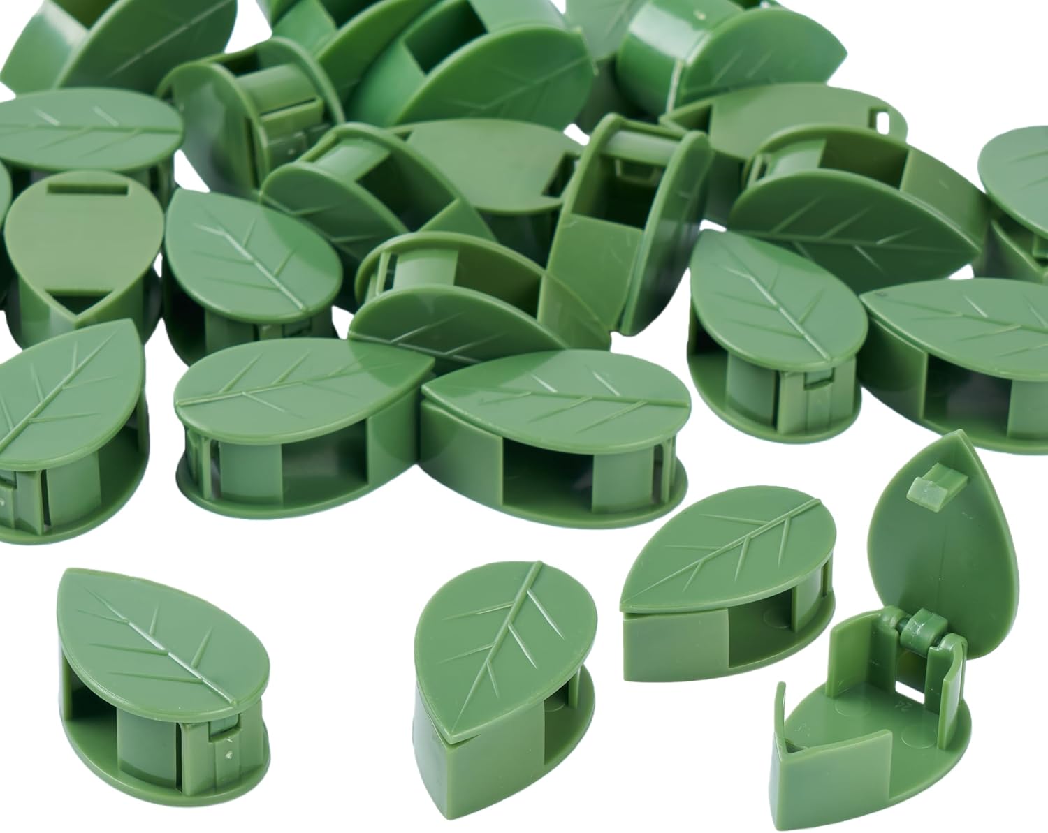 30/60/100PCS Plant Climbing Wall Fixture Clips,Invisible Wall Plant Vines Fixing Clips,Self-Adhesive Vine Support Holder for Climbing Plants. (100, Green-Leaf Shaped)