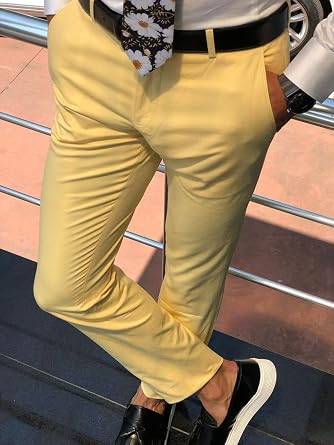 Mens Slim Fit Dress Pants Skinny Stretch Suit Pants for Men Classic Fit Casual Pant