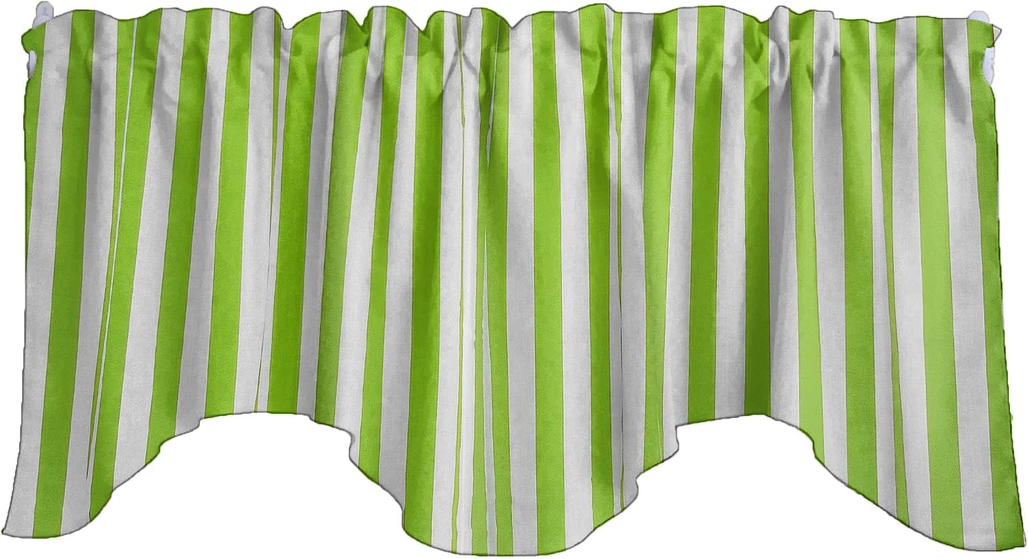 lovemyfabric Light Weight Cotton Decorative 1 Inch Wide Stripes Print Café Tier Curtains Window Treatment/Window Décor (Tier Curtains 27" Wide / 36" Tall, Green)